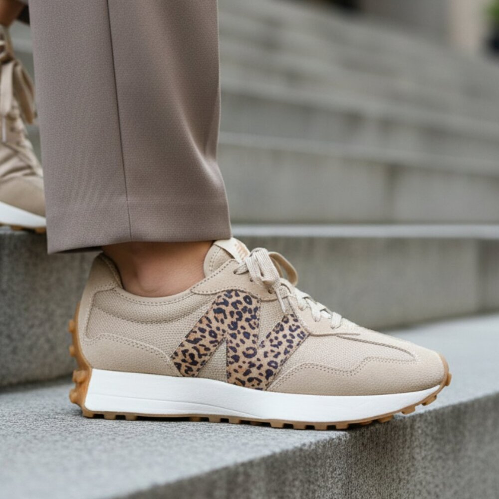 New Balance 327 Animal Print Women's Sneakers Shoes Beige Leopard various sizes